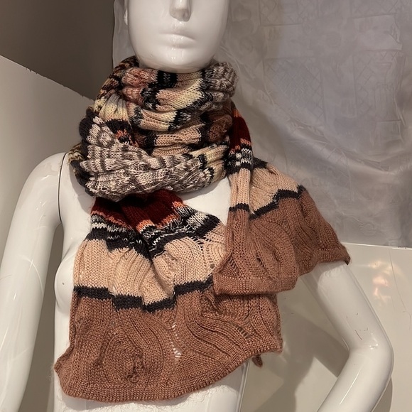 108” Missoni Cashmere Wool Blend Long Wrap Scarf Shawl - Picture 3 of 7